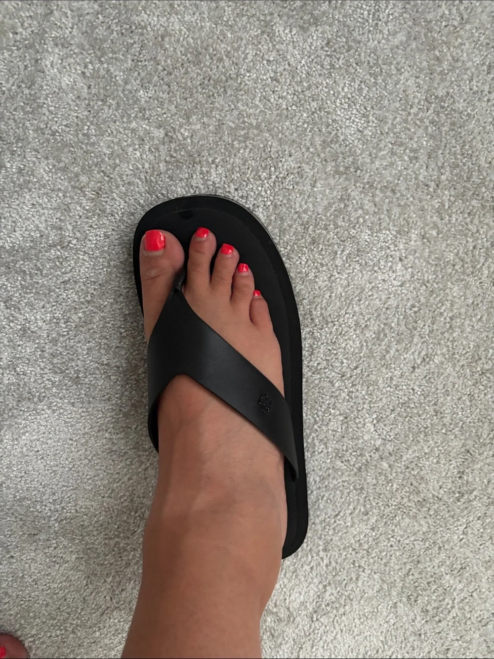Tory Burch Black Leather Platform Thong Sandal